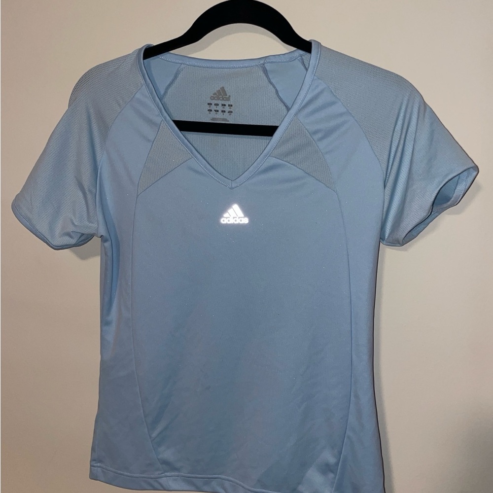 Adidas Blue Fitted Short Sleeve T-Shirt